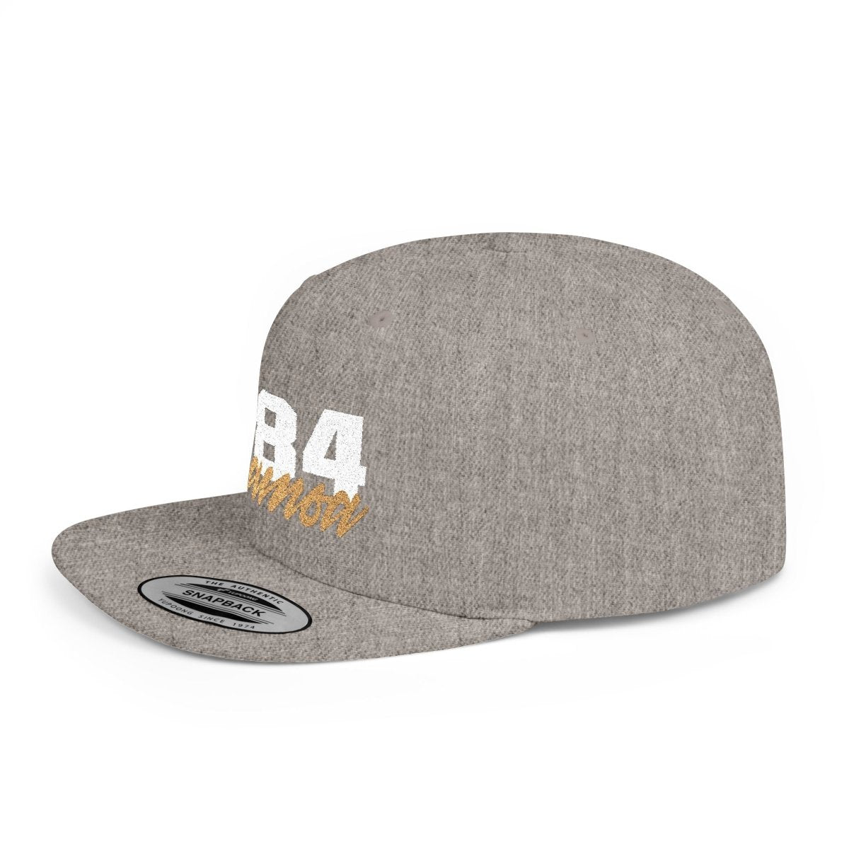 Fulfill Engine Flat Bill Snapback Hat in black with white and gold Samoa embroidery, adjustable one size, stylish baseball cap.