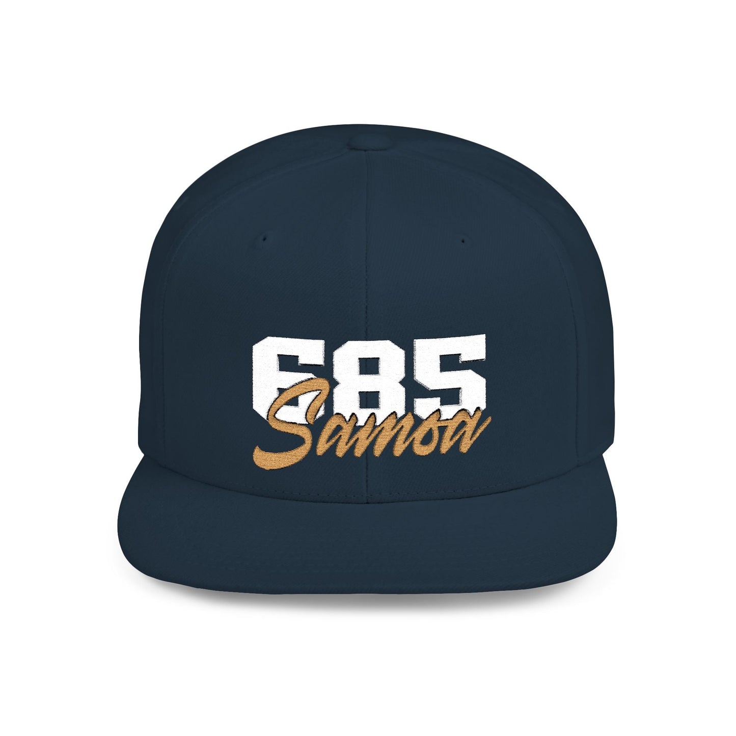Flat Bill Snapback Hat - 685 Samoa - White & Gold - The Koko Samoa