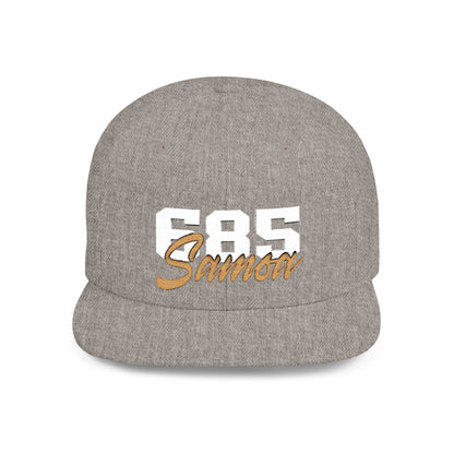 Flat Bill Snapback Hat - 685 Samoa - White & Gold - The Koko Samoa
