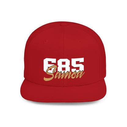 Flat Bill Snapback Hat - 685 Samoa - White & Gold - The Koko Samoa
