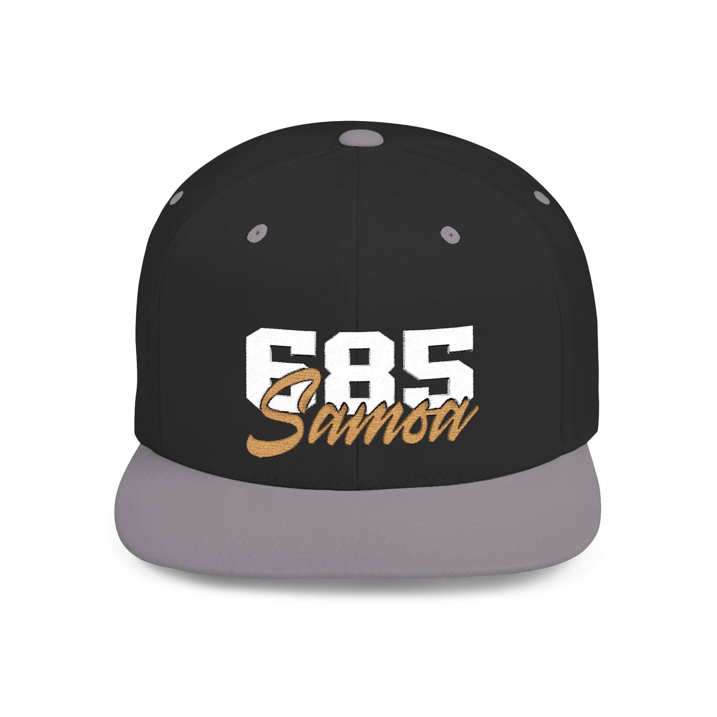 Flat Bill Snapback Hat - 685 Samoa - White & Gold - The Koko Samoa
