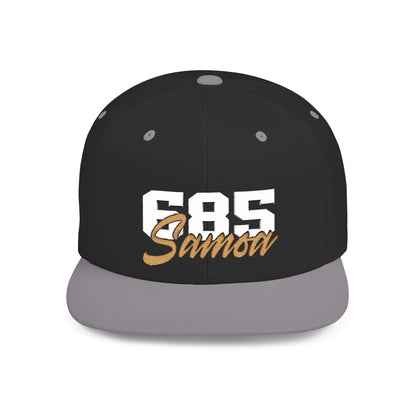 Flat Bill Snapback Hat - 685 Samoa - White & Gold - The Koko Samoa