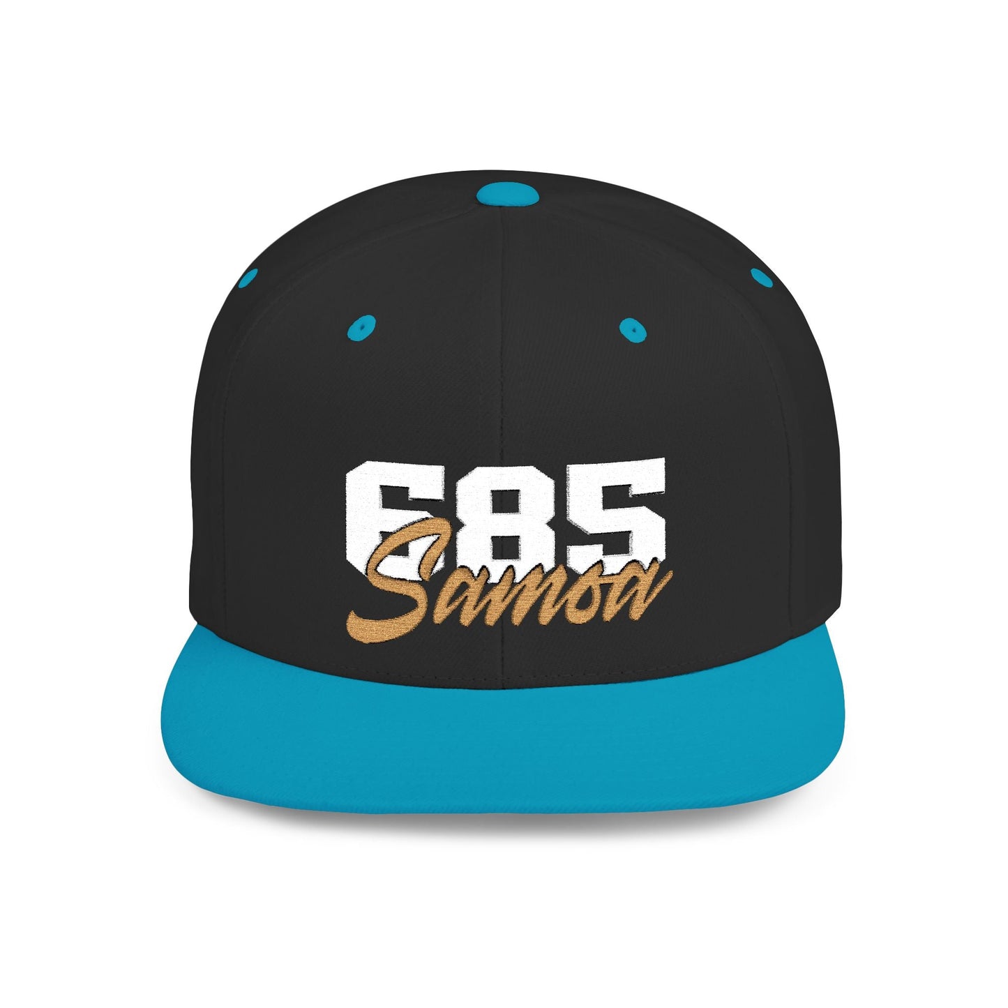 Flat Bill Snapback Hat - 685 Samoa - White & Gold - The Koko Samoa