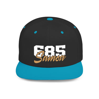 Flat Bill Snapback Hat - 685 Samoa - White & Gold - The Koko Samoa
