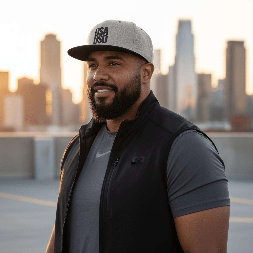 Black flat bill snapback hat by Fulfill Engine with USA USO embroidery, one size, suitable for AU, NZ, and USA regions.