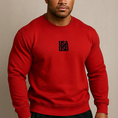 Unisex Heavy Blend Crewneck Sweatshirt - USA USO - Black Embroidered - AU/NZ/USA - The Koko Samoa