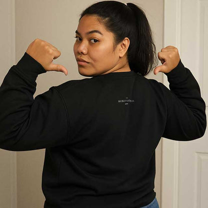 Navy unisex heavy sweatshirt by Fulfill Engine, casual long-sleeve sweatshirt made for comfort and everyday wear.