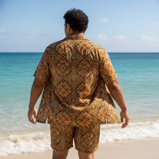 KoaTech™ - Hawaiian Button - Down Shirt - Earthline - AU/NZ/USA - The Koko Samoa