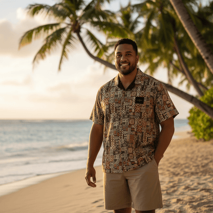 KoaTech™ - Hawaiian Button - Down Shirt - Elei - AU/NZ/USA - The Koko Samoa