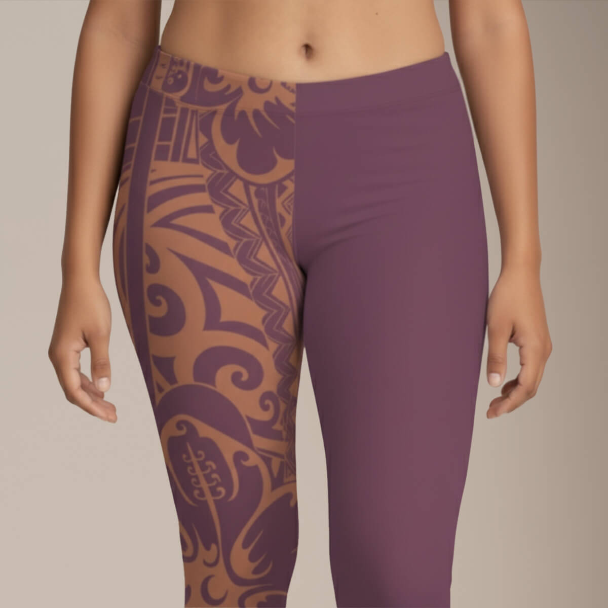 FYBY IslandFlex Mid-Rise Leggings in Bloom Brandied Melon, featuring seamless design and matching thread color for a comfortable fit.