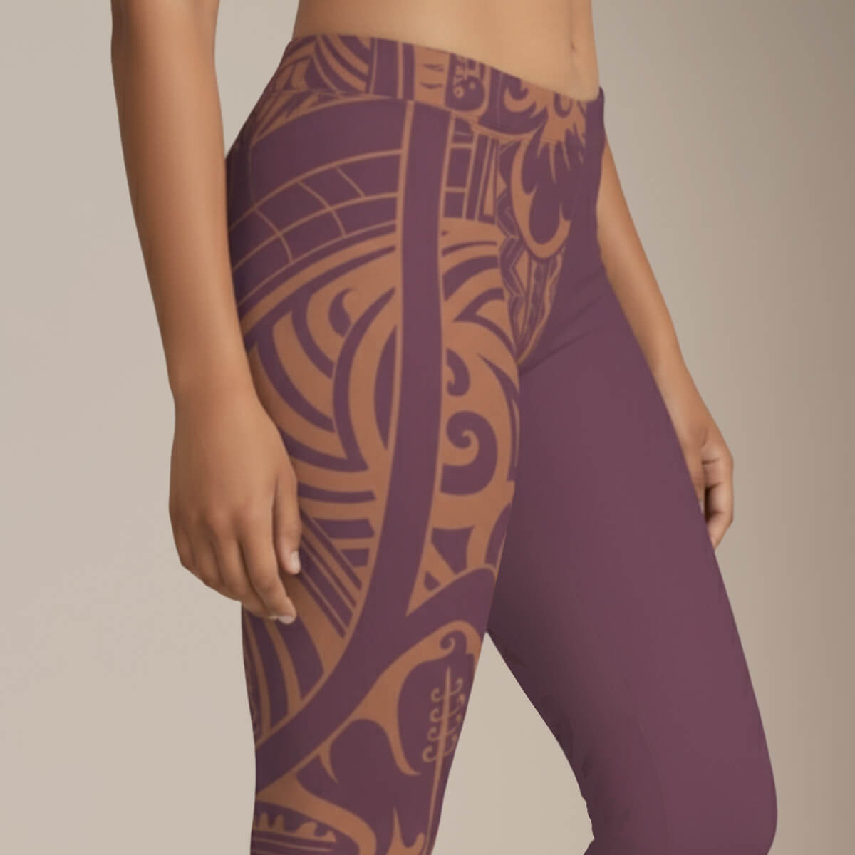 FYBY IslandFlex mid-rise leggings in Bloom Brandied Melon, shown in XS size with matching thread color, comfortable and stylish fit.
