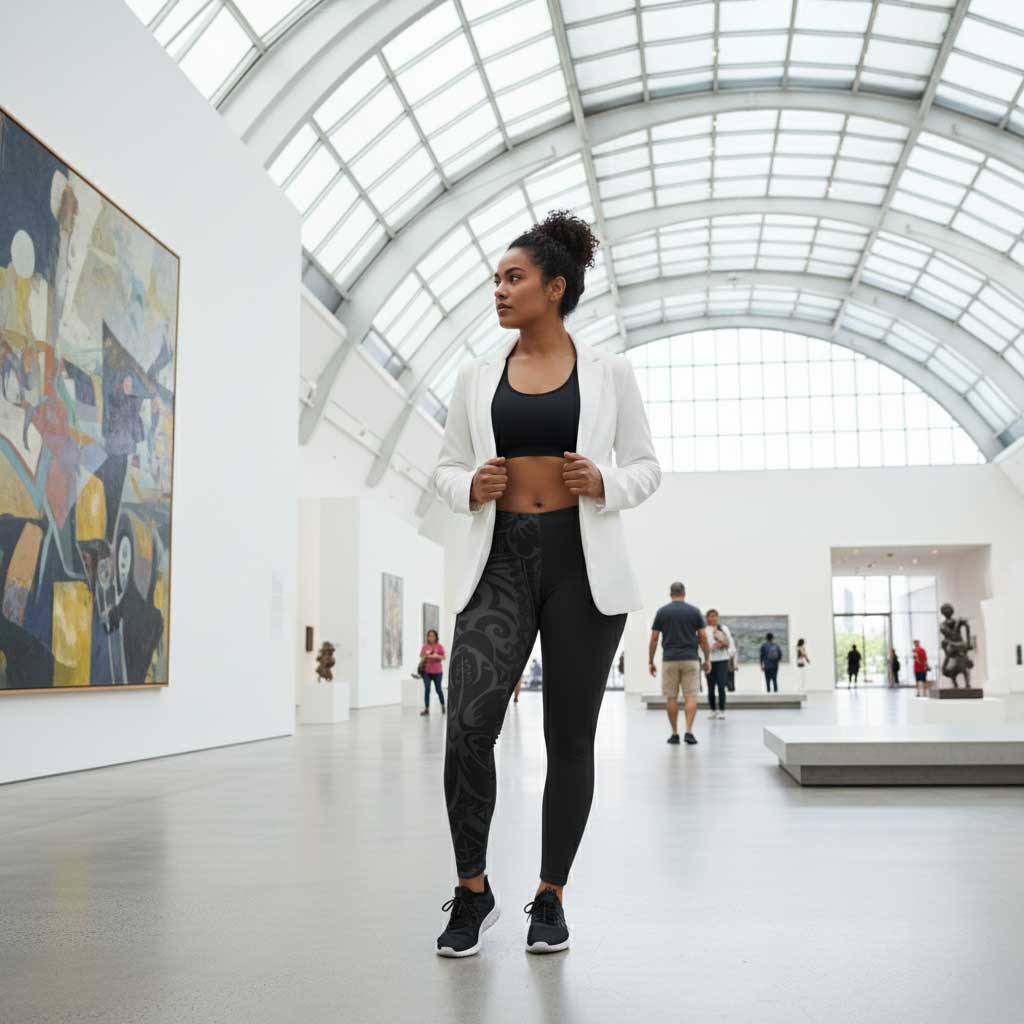 Subliminator IslandCurvy plus size mid-rise leggings in Bloom Dark, available in 2XL to 6XL, featuring a stylish floral design.