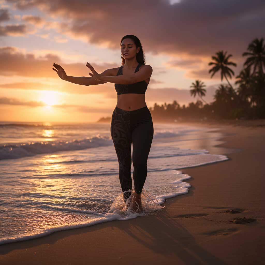 FYBY IslandFlex mid-rise leggings in Bloom Dark, shown in XS with matching seam thread, stylish and comfortable activewear.