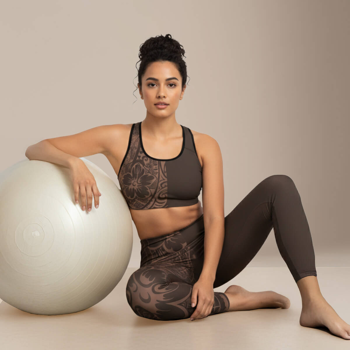 Sports Bra - Bloom Mocha Mousse - AU/NZ/USA