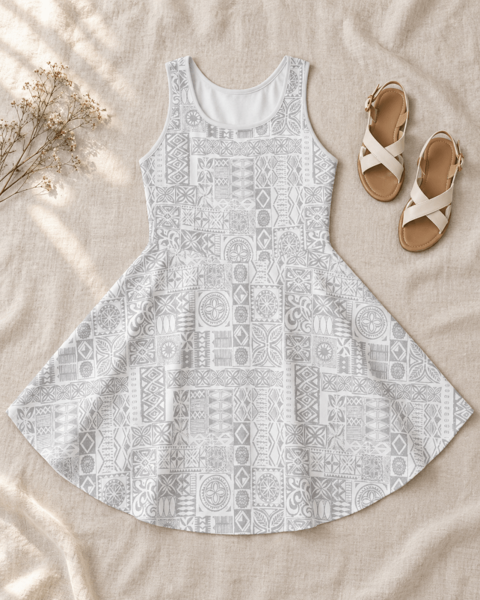 Girls' Sundress - White Sunday - The Koko Samoa