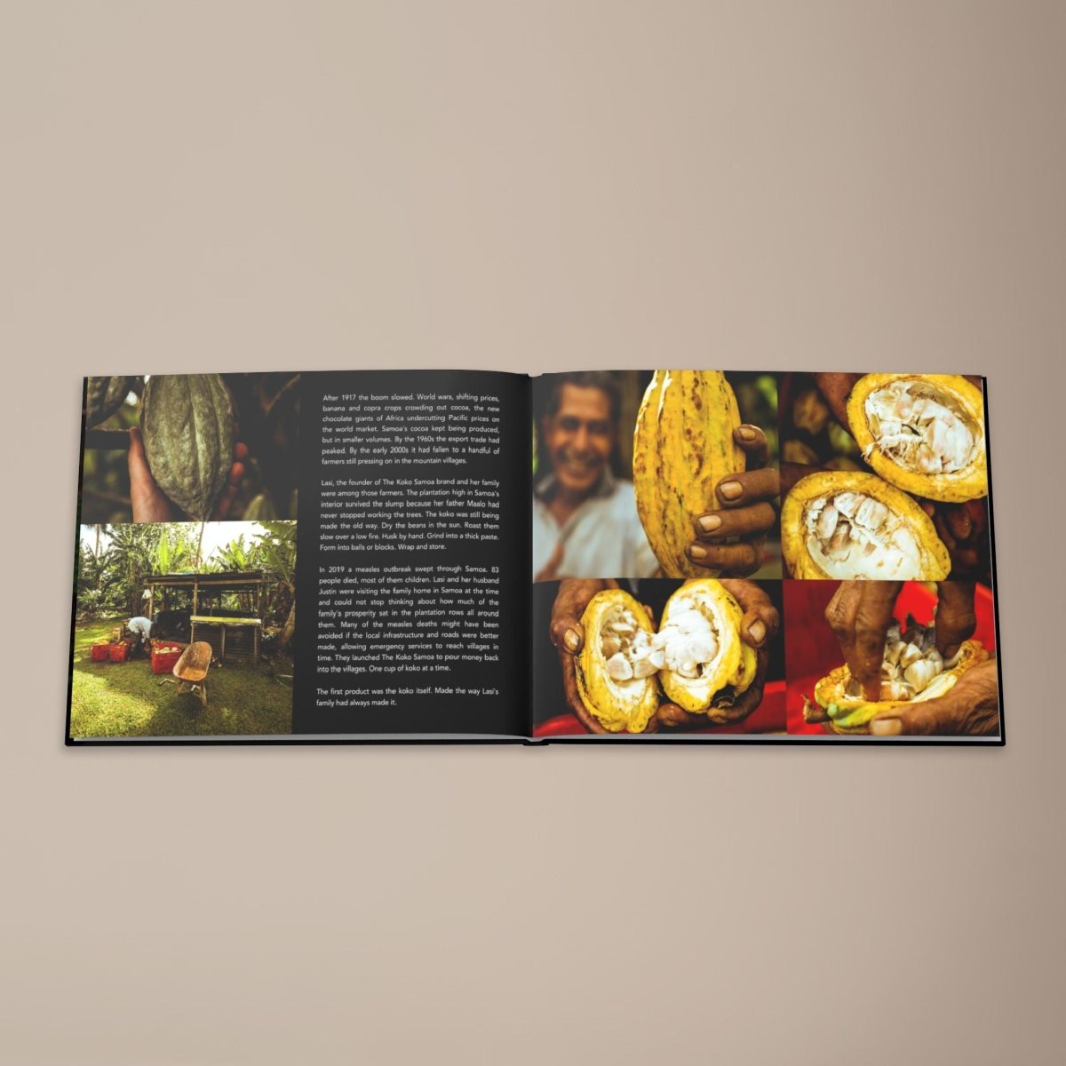 Hardcover keepsake book featuring 6 traditional Samoan recipes, titled "The Samoan Sweets Book,".