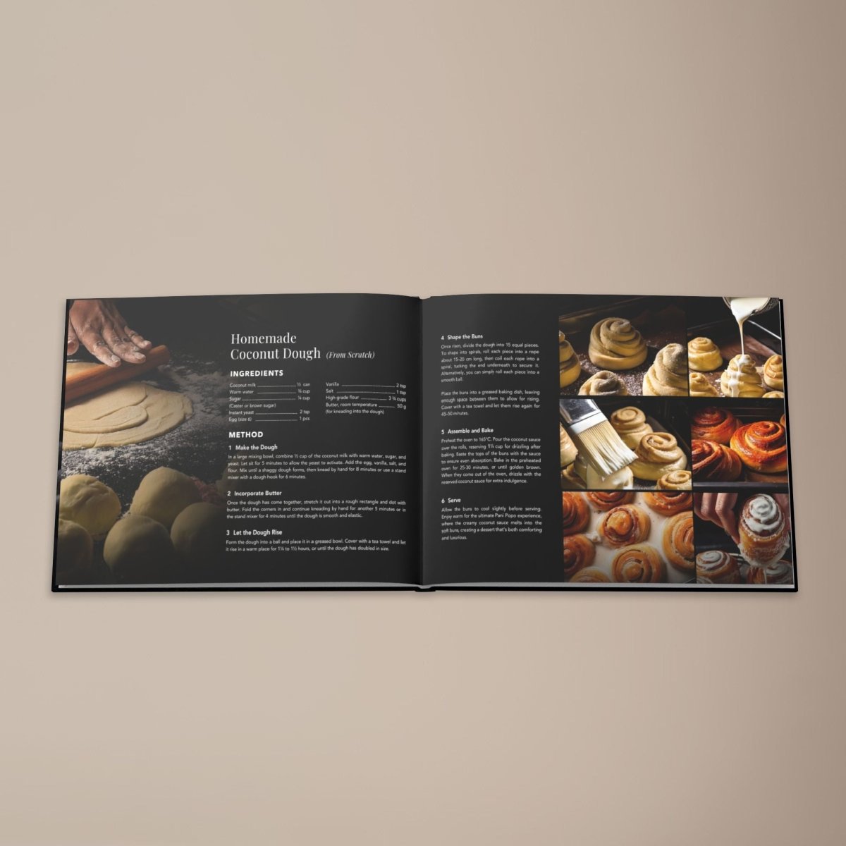 Hardcover keepsake book featuring 6 Samoan tea recipes, titled "The Samoan Tea Time Book," with traditional Samoan culinary illustrations.