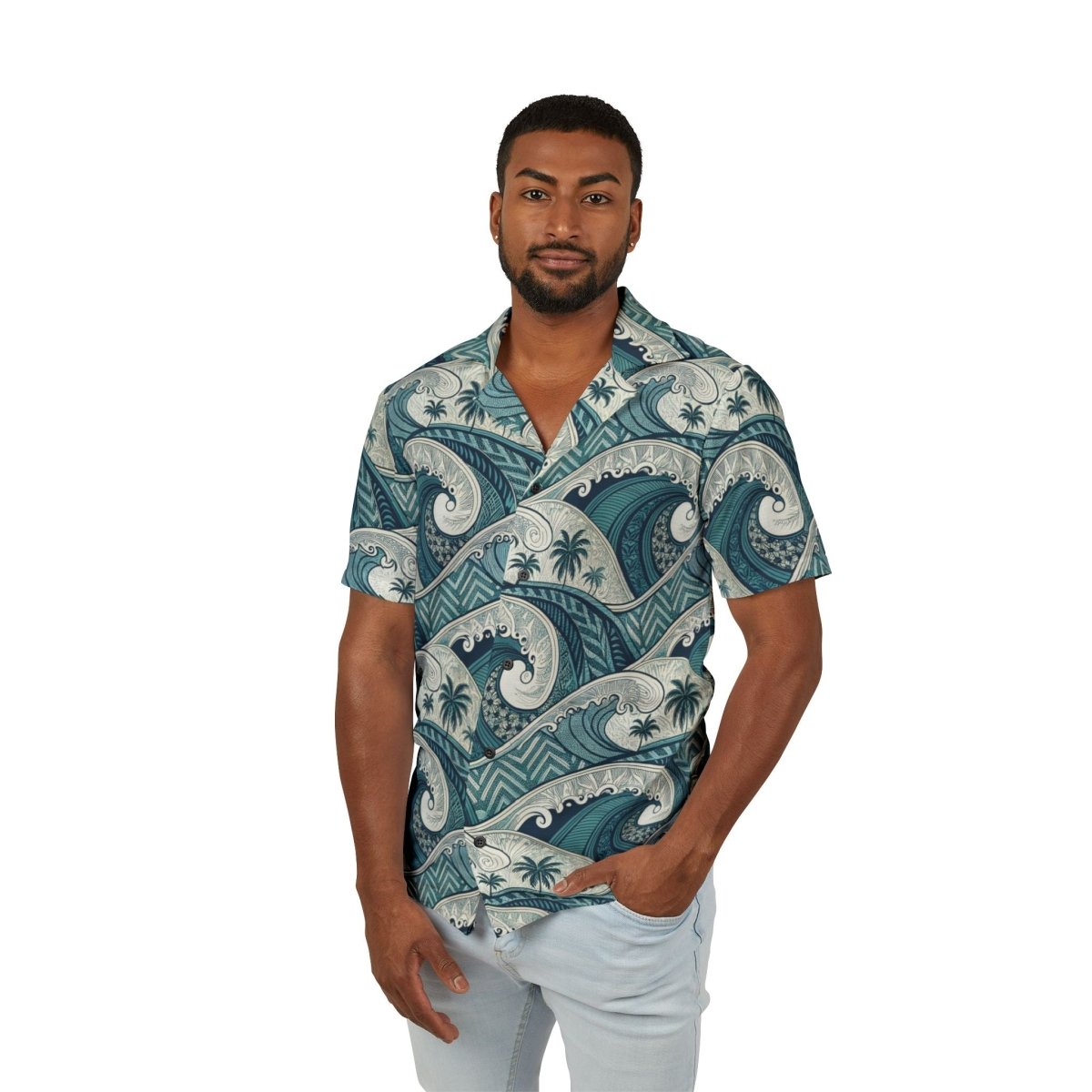 Hawaiian Camp Shirt - Blue Waves - AU/NZ/USA - The Koko Samoa
