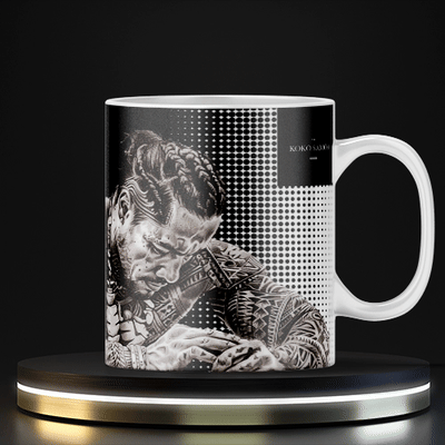 Black LimaLuxe™ 325ml Toa mug by Prima Printing, featuring a sleek design with a comfortable handle and glossy finish.
