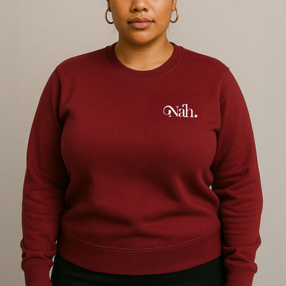 Unisex Heavy Blend Crewneck Sweatshirt - Nah - White Embroidered - AU/NZ/USA - The Koko Samoa
