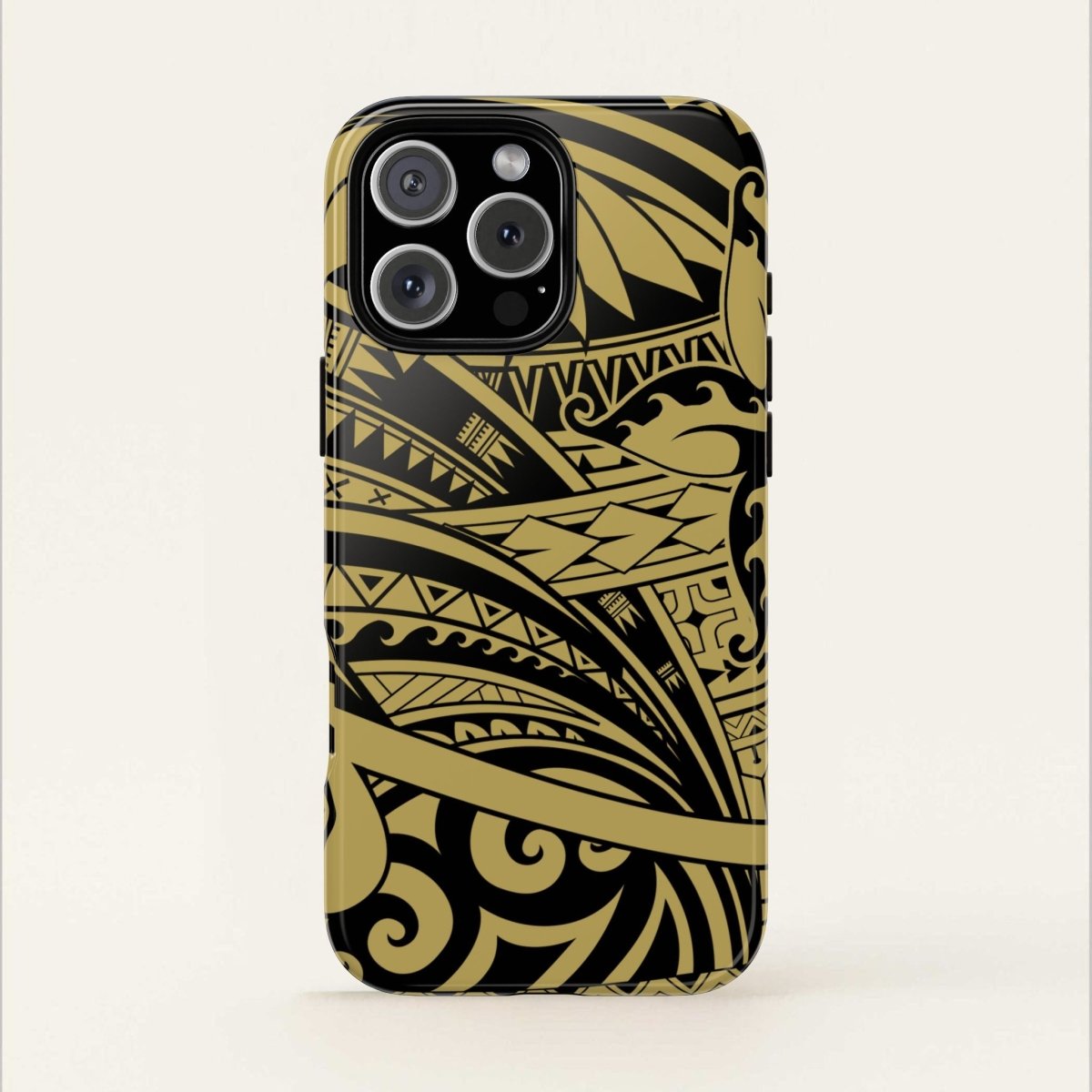 Gold Bloom iPhone tough phone case by WOYC, designed for durability and style, fits iPhone models in AU, NZ, and USA regions.