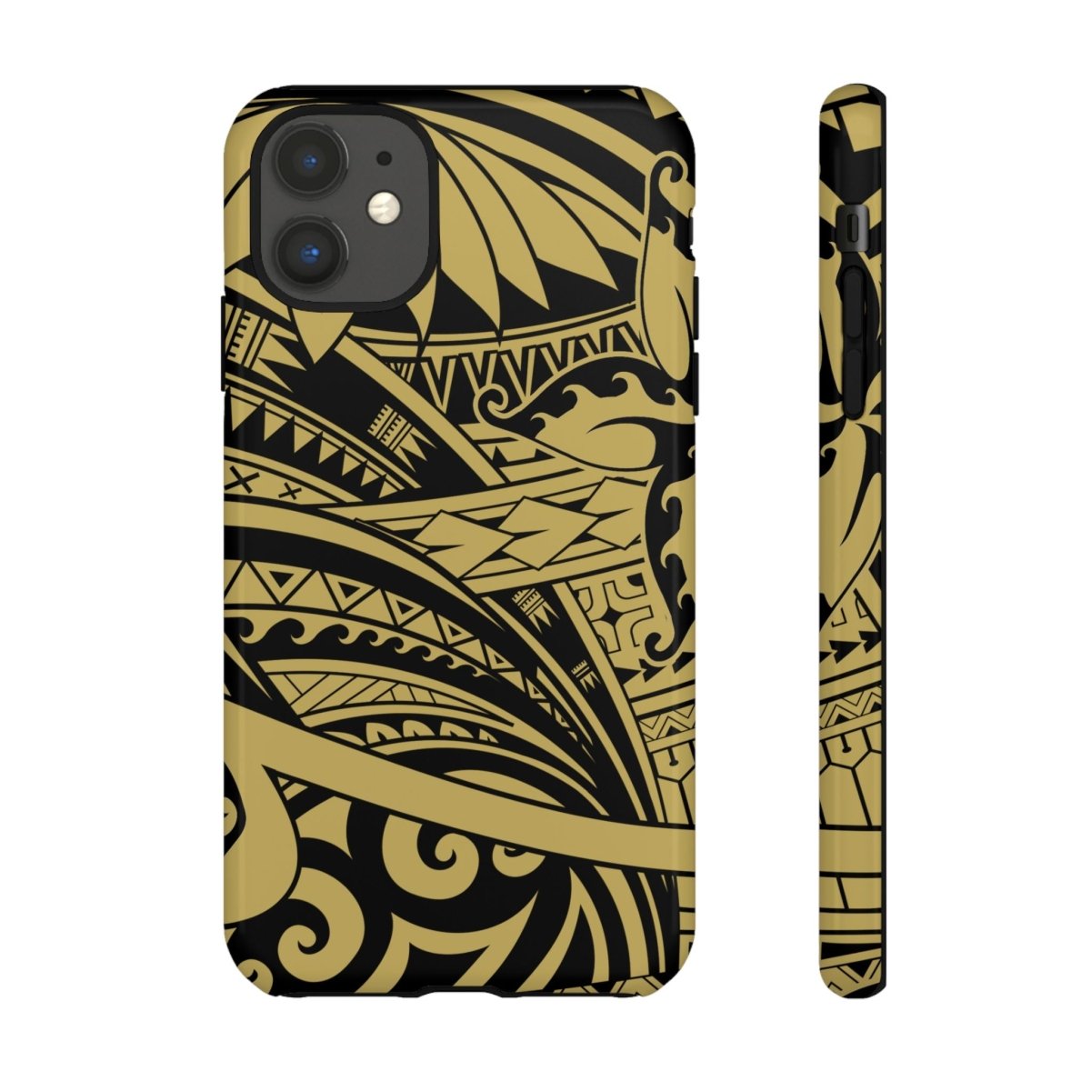 Bloom Gold tough iPhone case for durable protection, designed for AU, NZ, and USA models, featuring floral gold pattern.