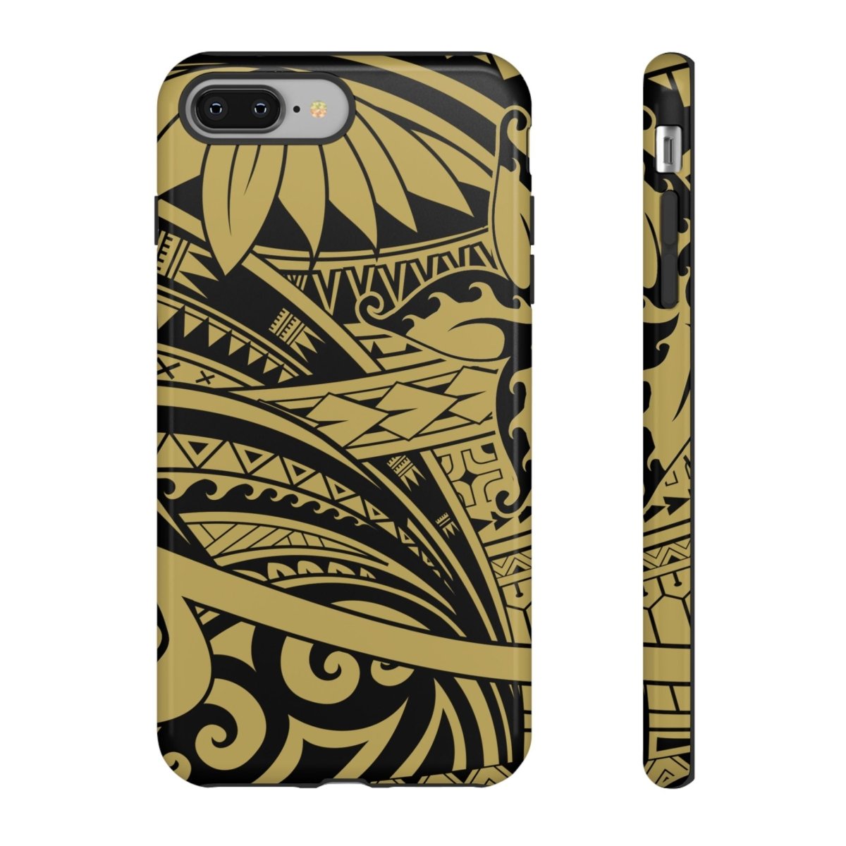 Bloom Gold tough iPhone case for AU/NZ/USA, durable protective phone case with floral design and gold finish.