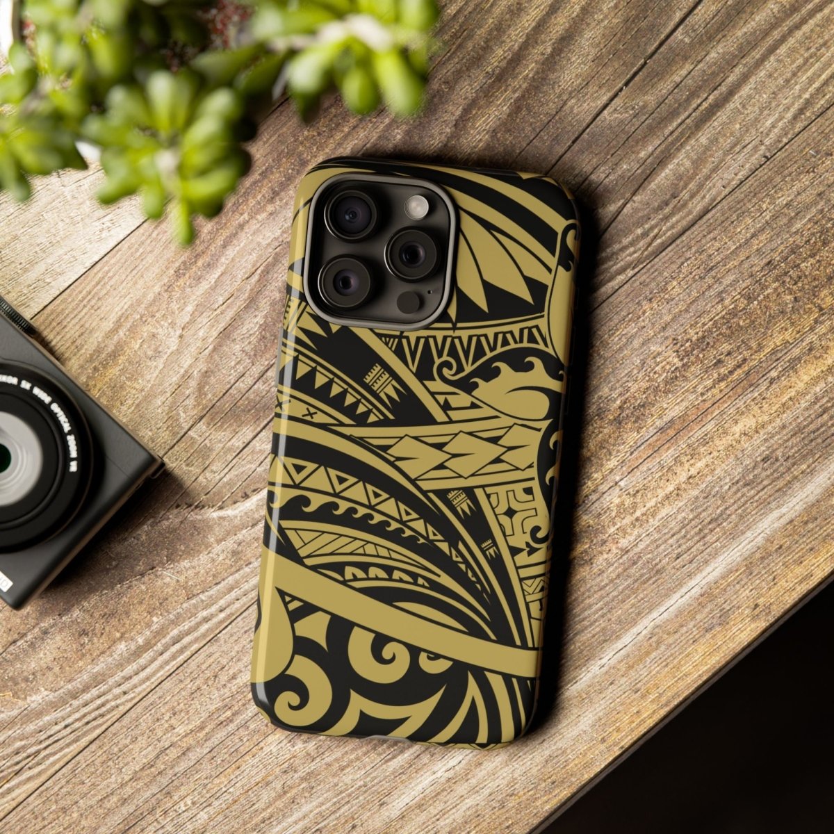 WOYC Bloom Gold tough iPhone case for AU/NZ/USA, durable phone protection with floral design, fits iPhone models.