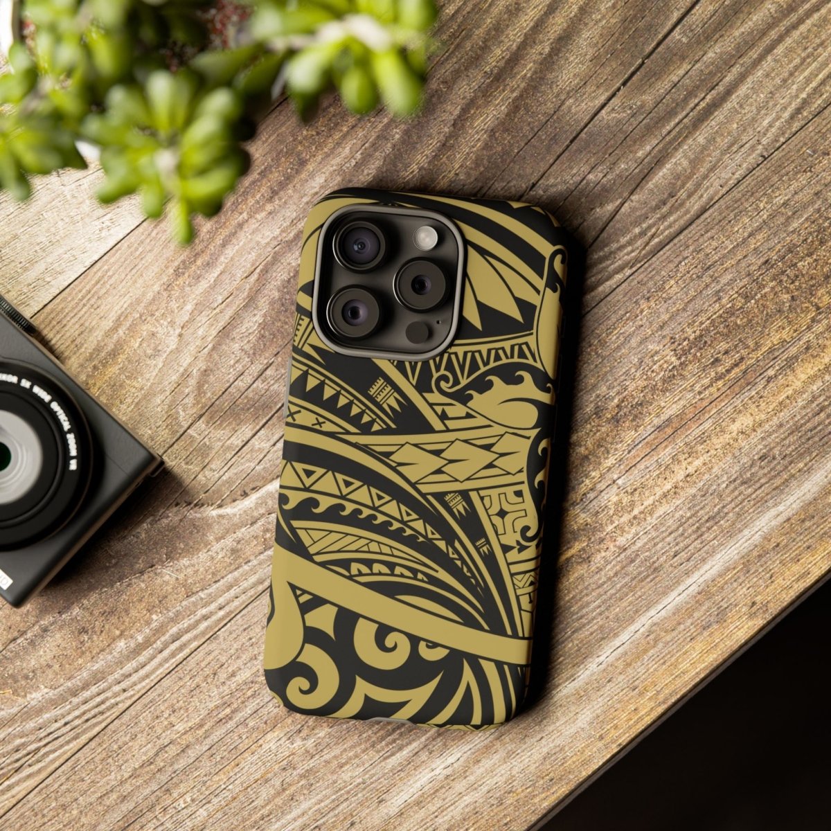 WOYC iPhone tough phone case in Bloom Gold with floral design, durable protective cover for iPhone models in AU, NZ, and USA.