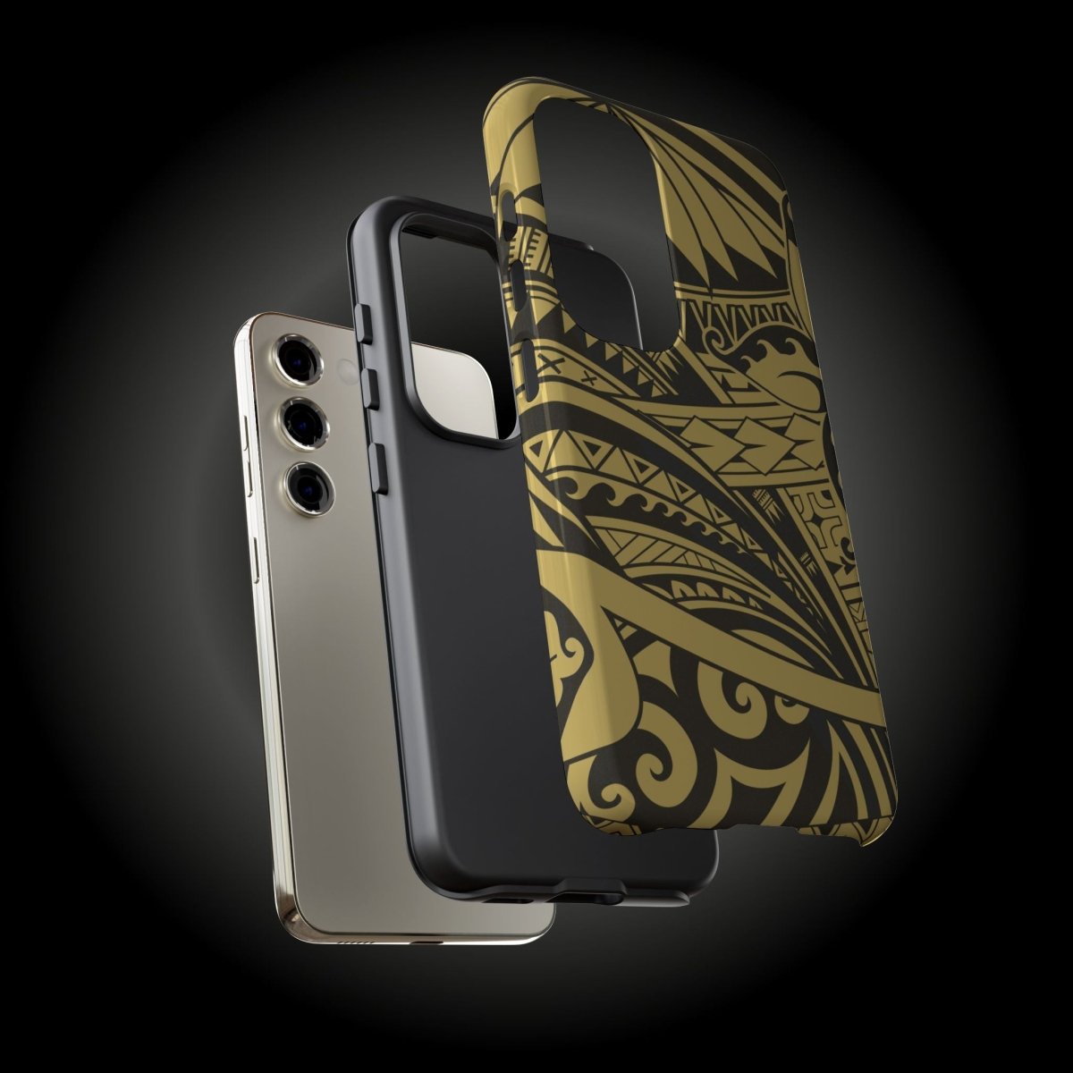 WOYC Bloom Gold tough iPhone case for AU/NZ/USA, durable protective phone cover with floral design and gold finish.