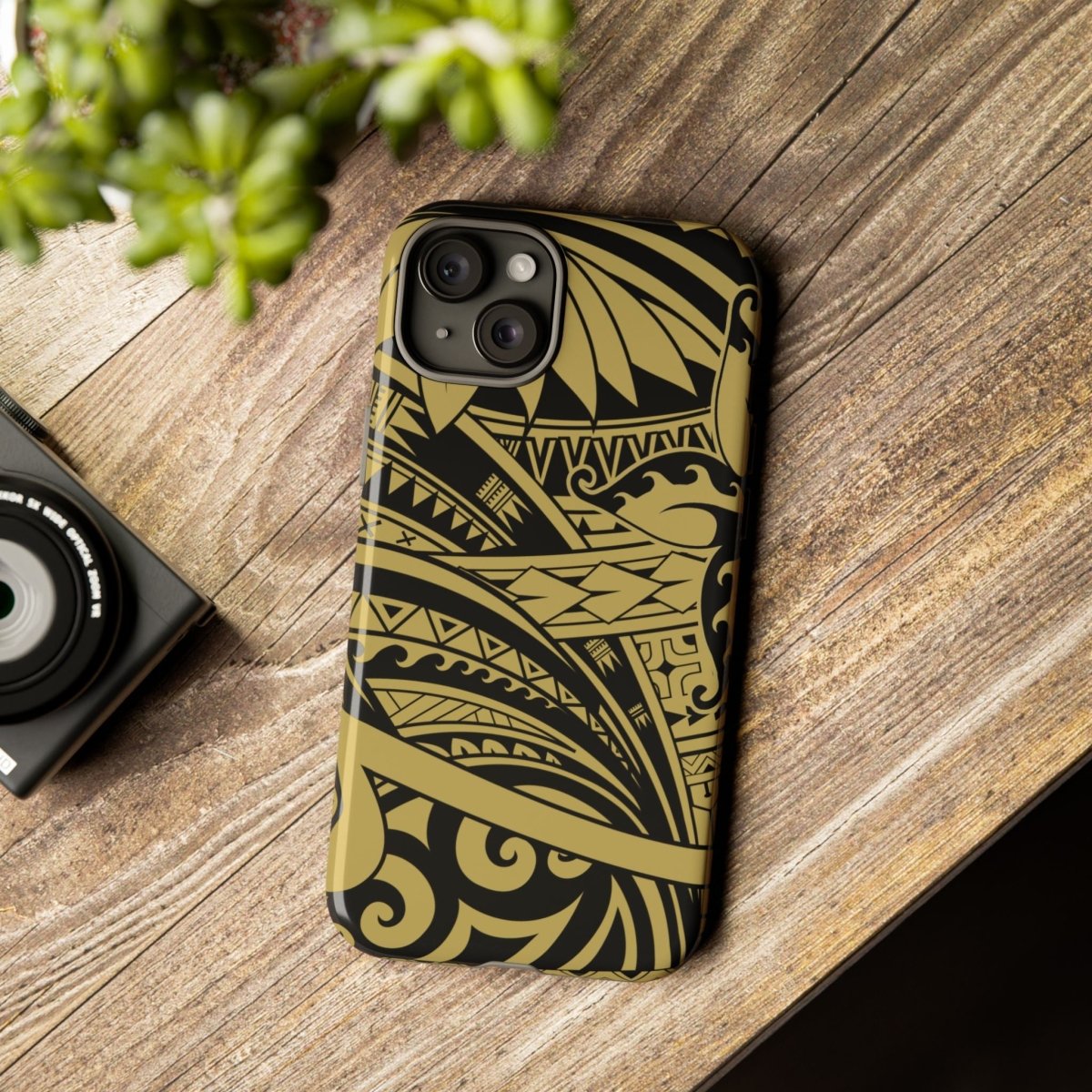 WOYC iPhone Tough Phone Case in Bloom Gold, rugged protective case for iPhone, designed for durability and style.