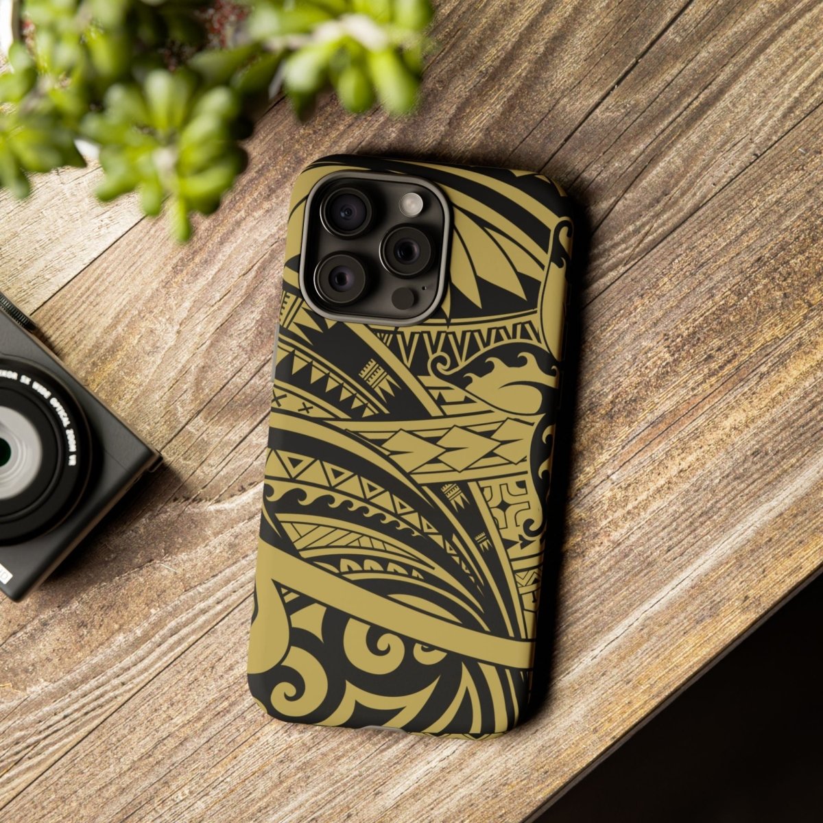 WOYC Bloom Gold tough iPhone case for AU/NZ/USA, featuring a floral design and durable protective material.