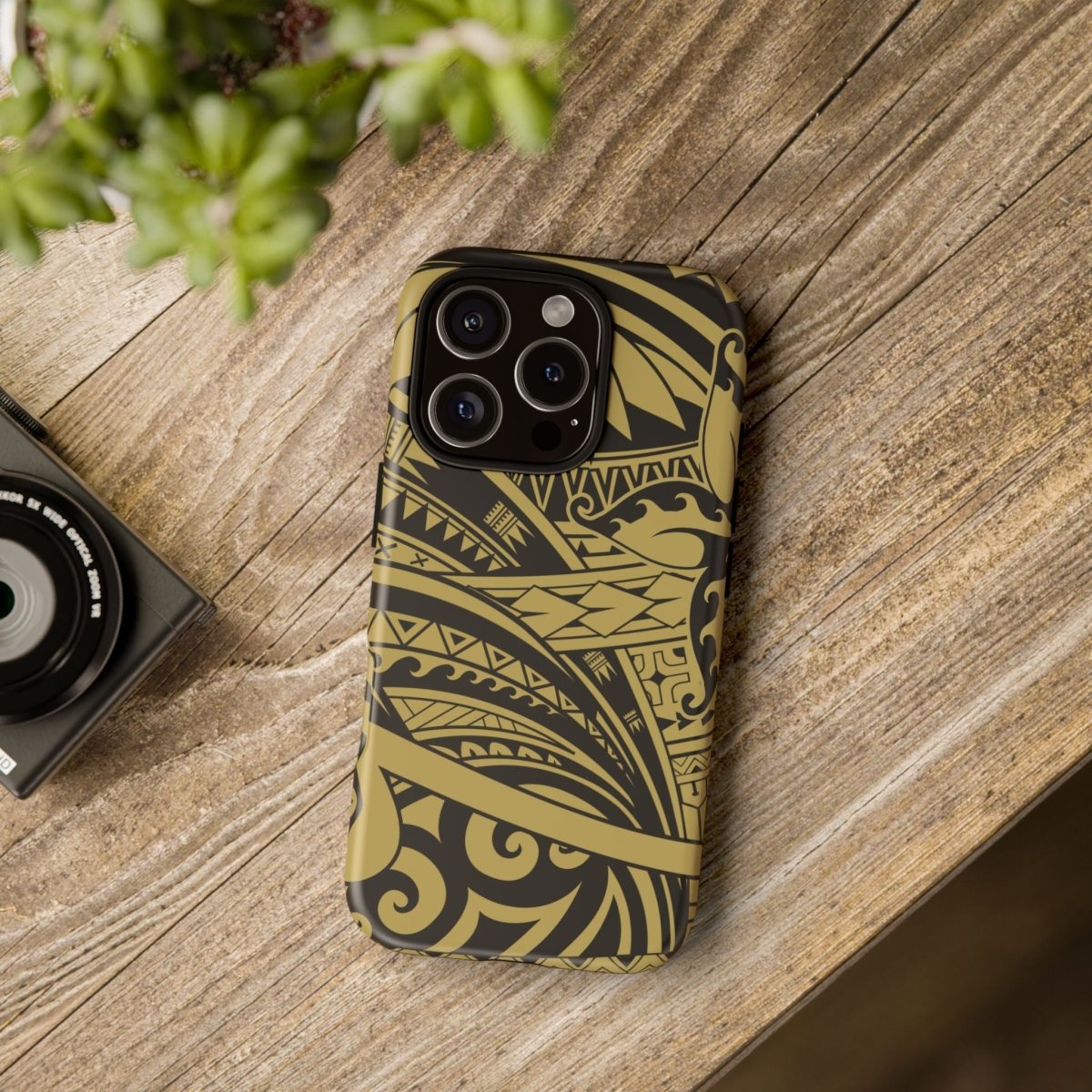 WOYC Bloom Gold tough iPhone case for AU/NZ/USA, featuring a vibrant floral design and durable protective material.