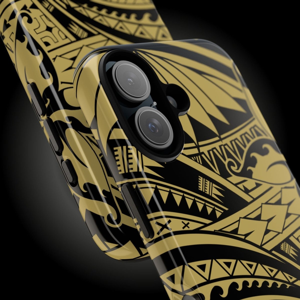 WOYC Bloom Gold tough phone case for iPhone, featuring a floral design, compatible with AU, NZ, and USA models.