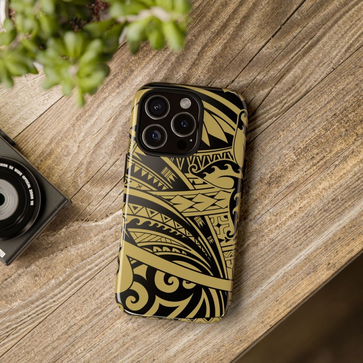 WOYC Bloom Gold tough iPhone phone case with floral design, durable protection, for AU, NZ, and US models.