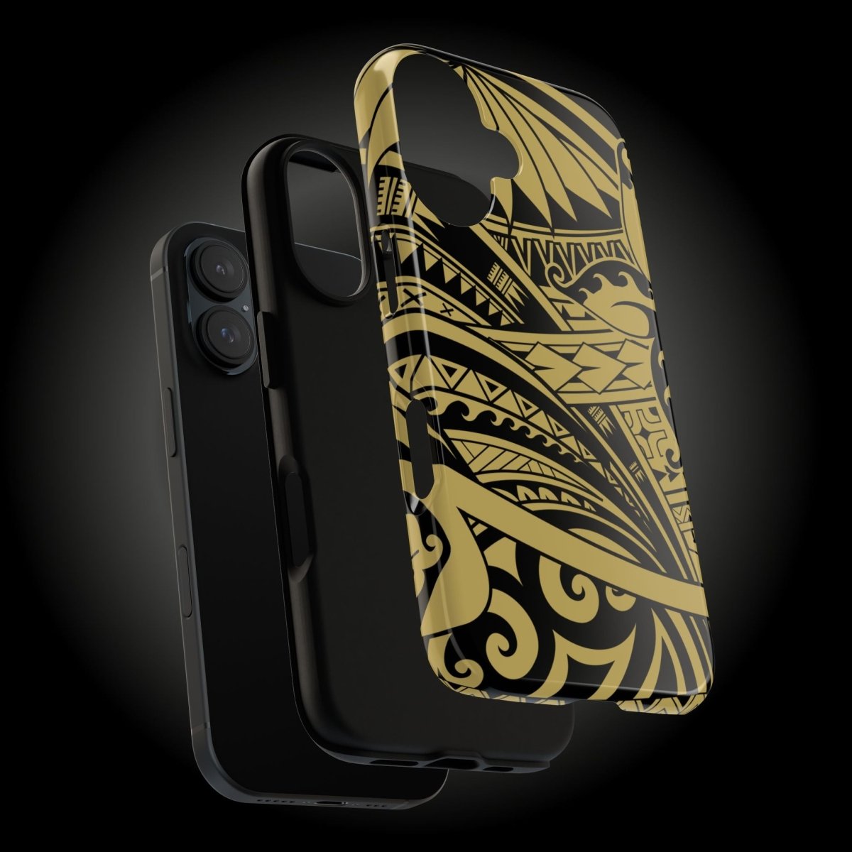 WOYC iPhone Tough Phone Case in Bloom Gold with floral design, offering durable protection for iPhone models in AU/NZ/USA.