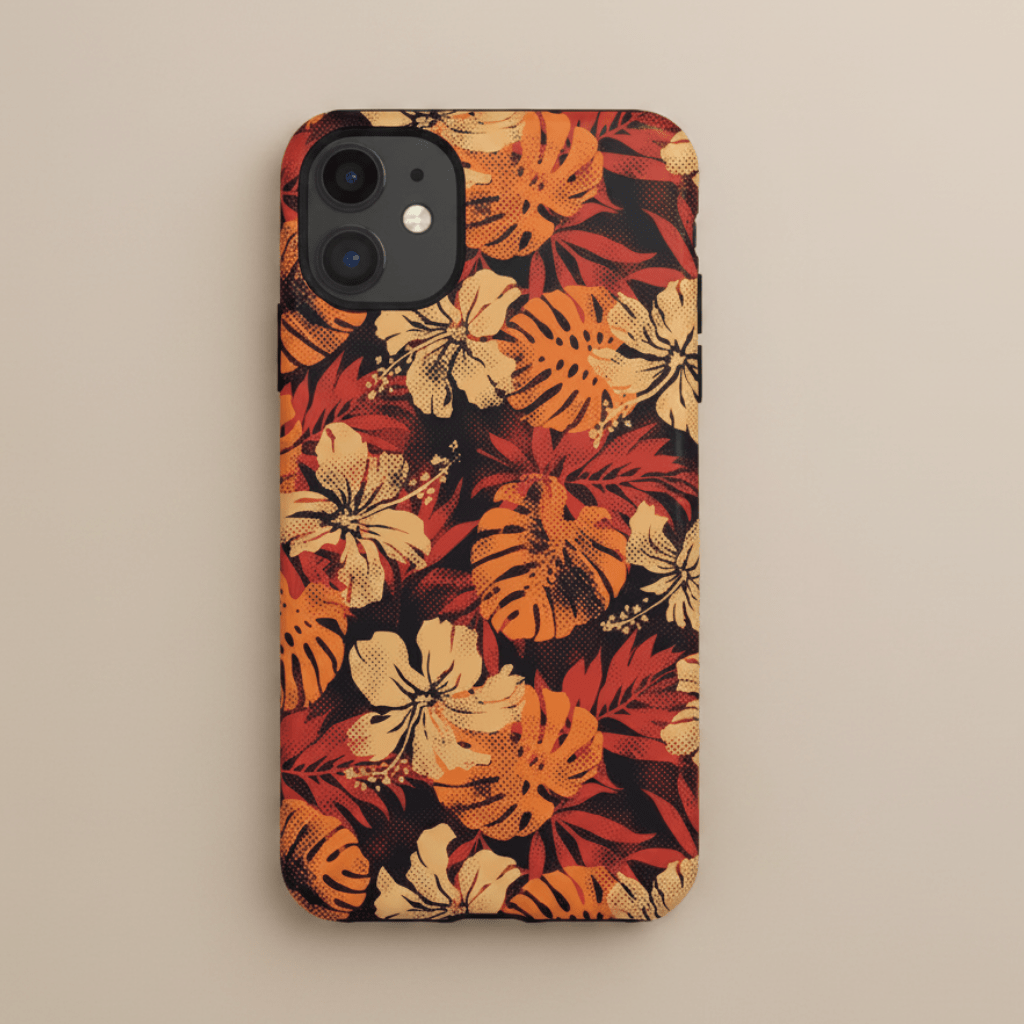 WOYC iPhone Tough Phone Case Lalomanu Ember with Samoa Koko design, providing durable protection for iPhone models.