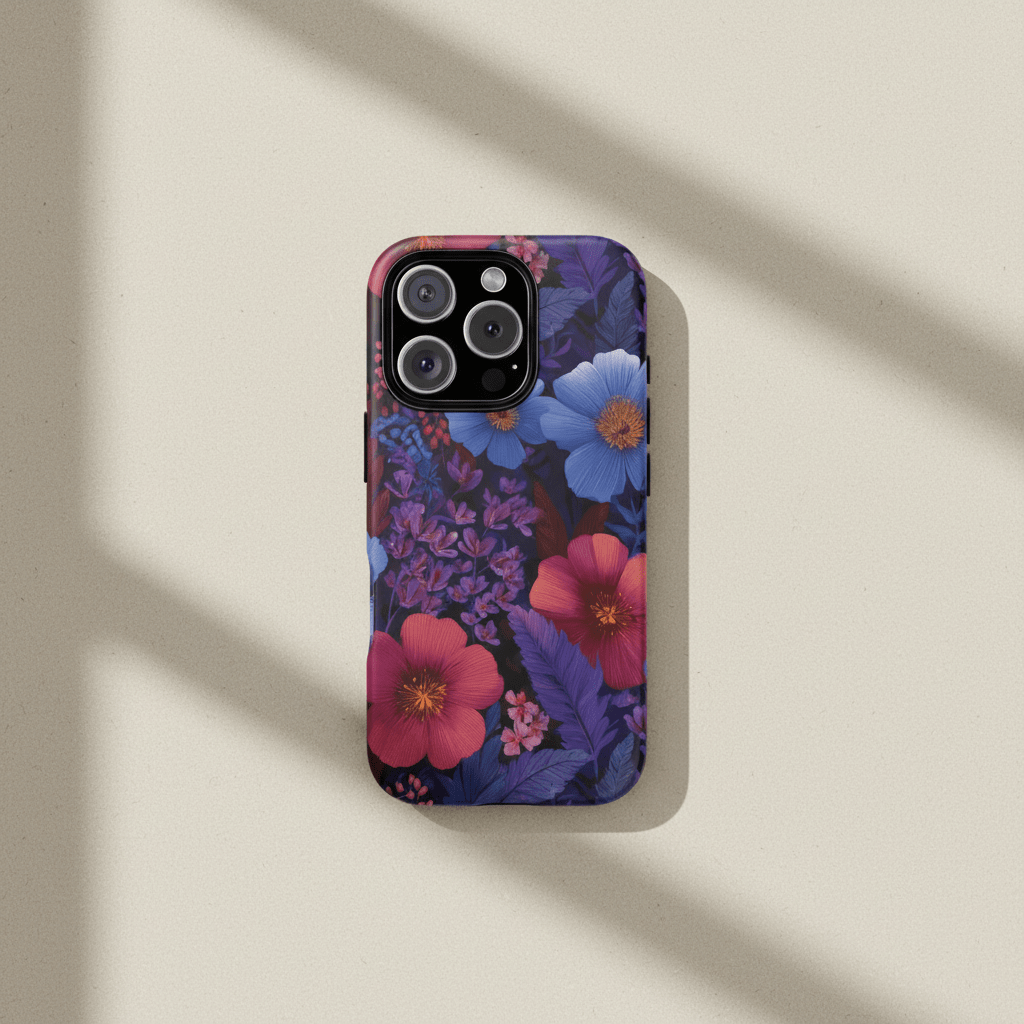 Lavender Tropics iPhone Tough Phone Case, durable protective cover with tropical design for iPhone models in AU/NZ/USA.