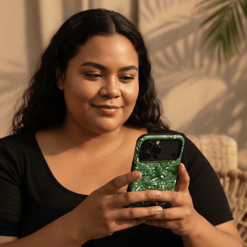 WOYC iPhone Tough Phone Case Saoluafata Canopy with Samoa design, rugged protection for iPhone models, AU/NZ/USA compatibility