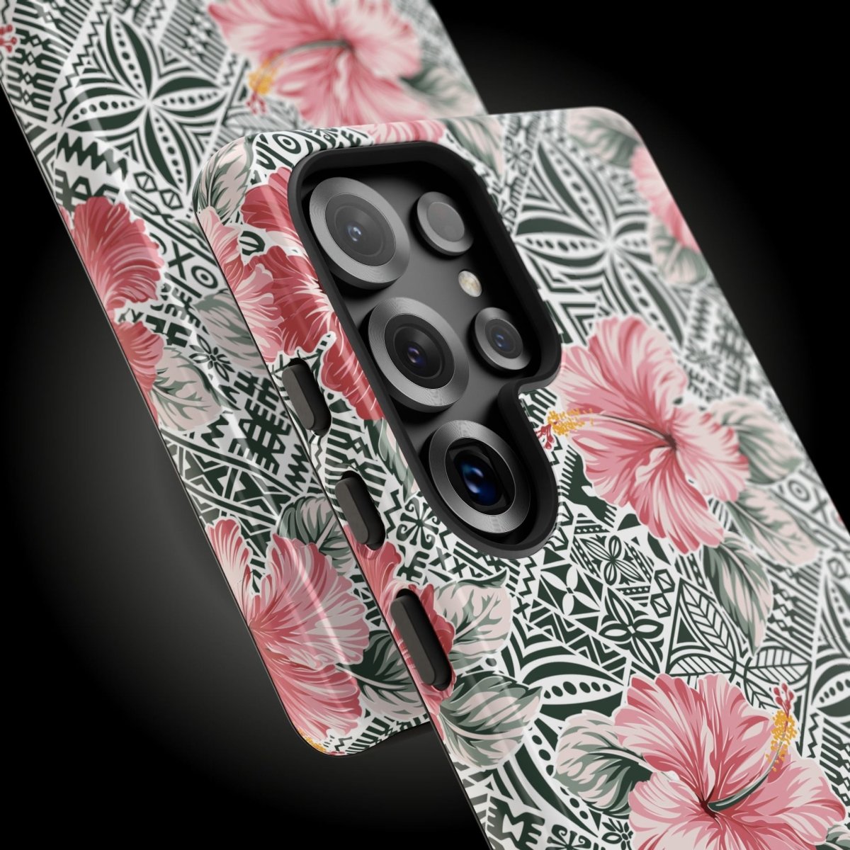 Printify iPhone Tough Phone Case featuring Solosolo Blooms floral design for durable protection in AU, NZ, and USA.