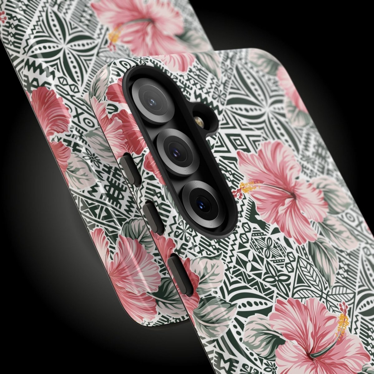 Printify iPhone tough phone case with colorful Solosolo Blooms design, offering durable protection for iPhone models.
