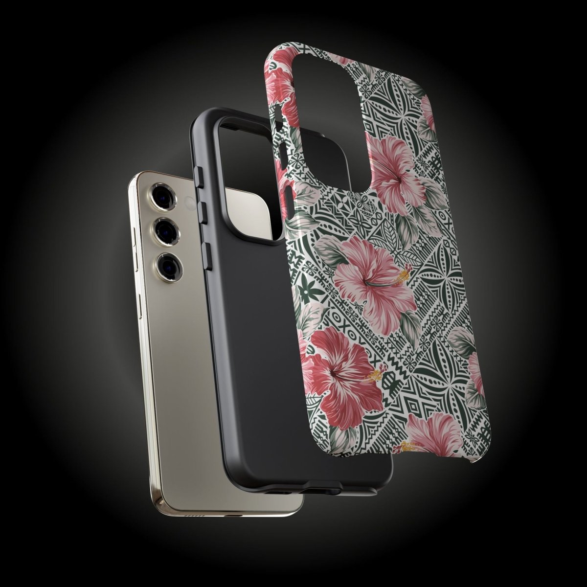 Durable iPhone tough phone case by Printify with Solosolo Blooms design, featuring colorful floral patterns for iPhone models.