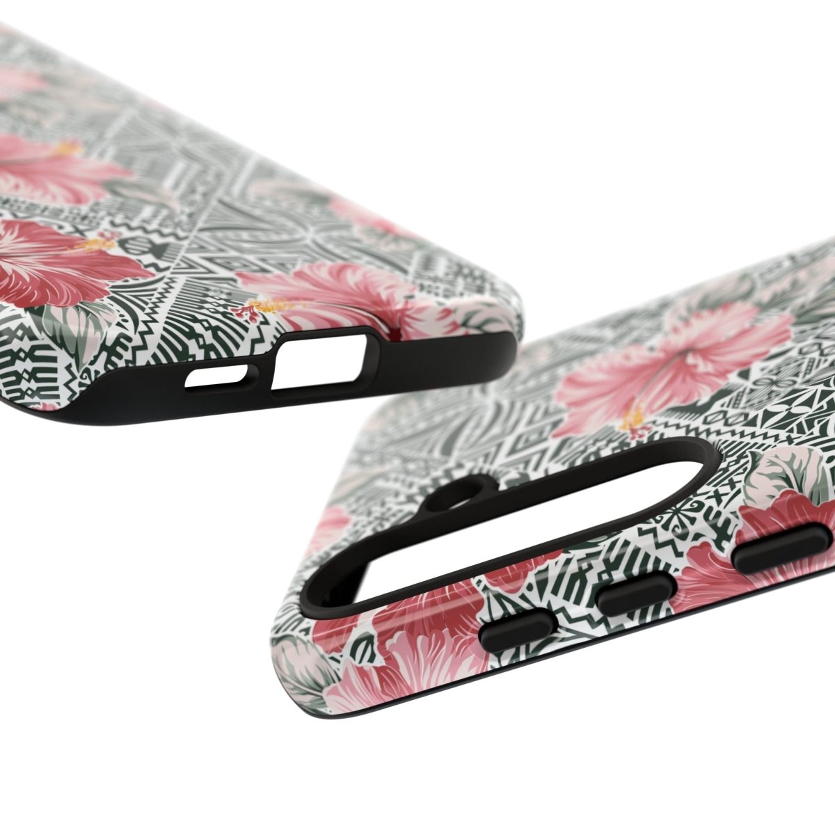 Durable iPhone tough phone case by Printify featuring Solosolo Blooms design in vibrant colors for AU, NZ, and USA.