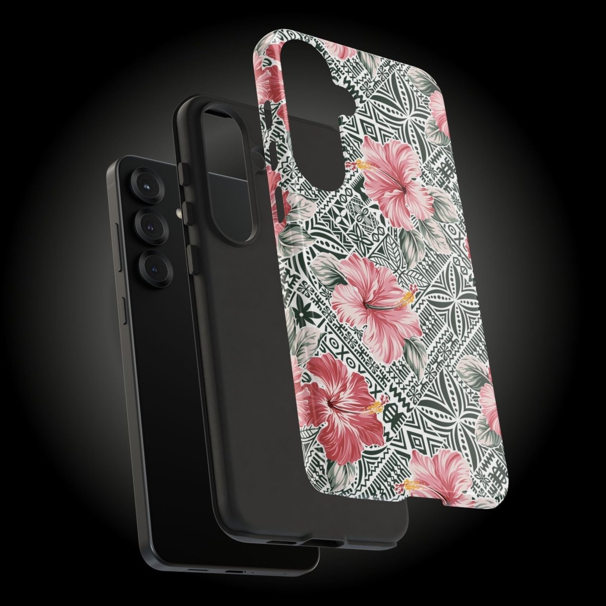 Printify iPhone tough phone case with Solosolo Blooms design, featuring vibrant floral artwork on durable protective cover.
