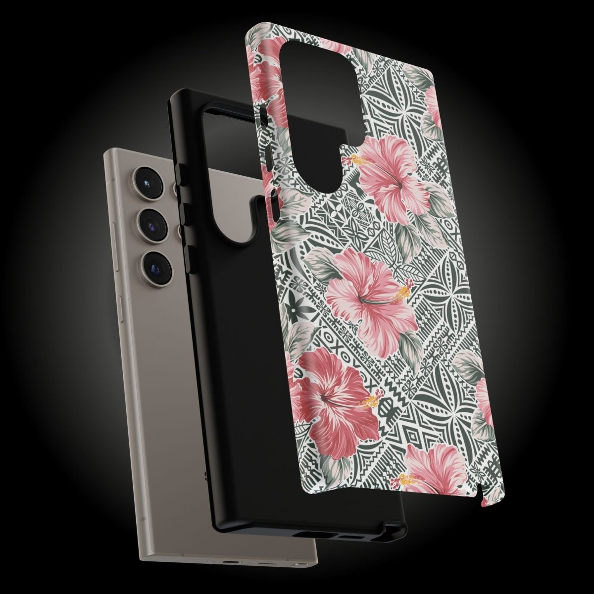 Durable iPhone tough phone case with Solosolo Blooms design by Printify for AU, NZ, and USA models.