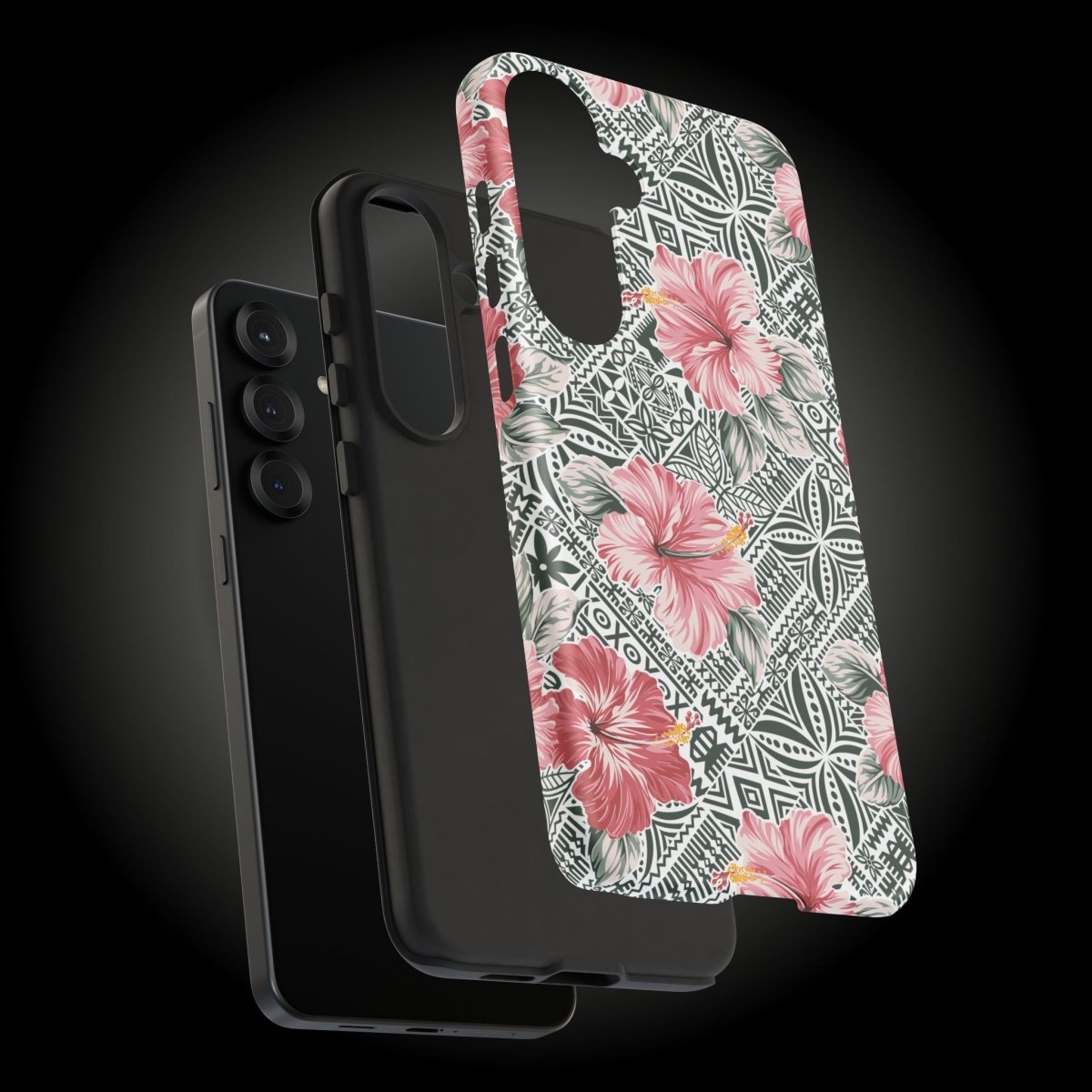 Durable iPhone tough phone case with Solosolo Blooms design by Printify, featuring vibrant floral artwork for iPhone models.