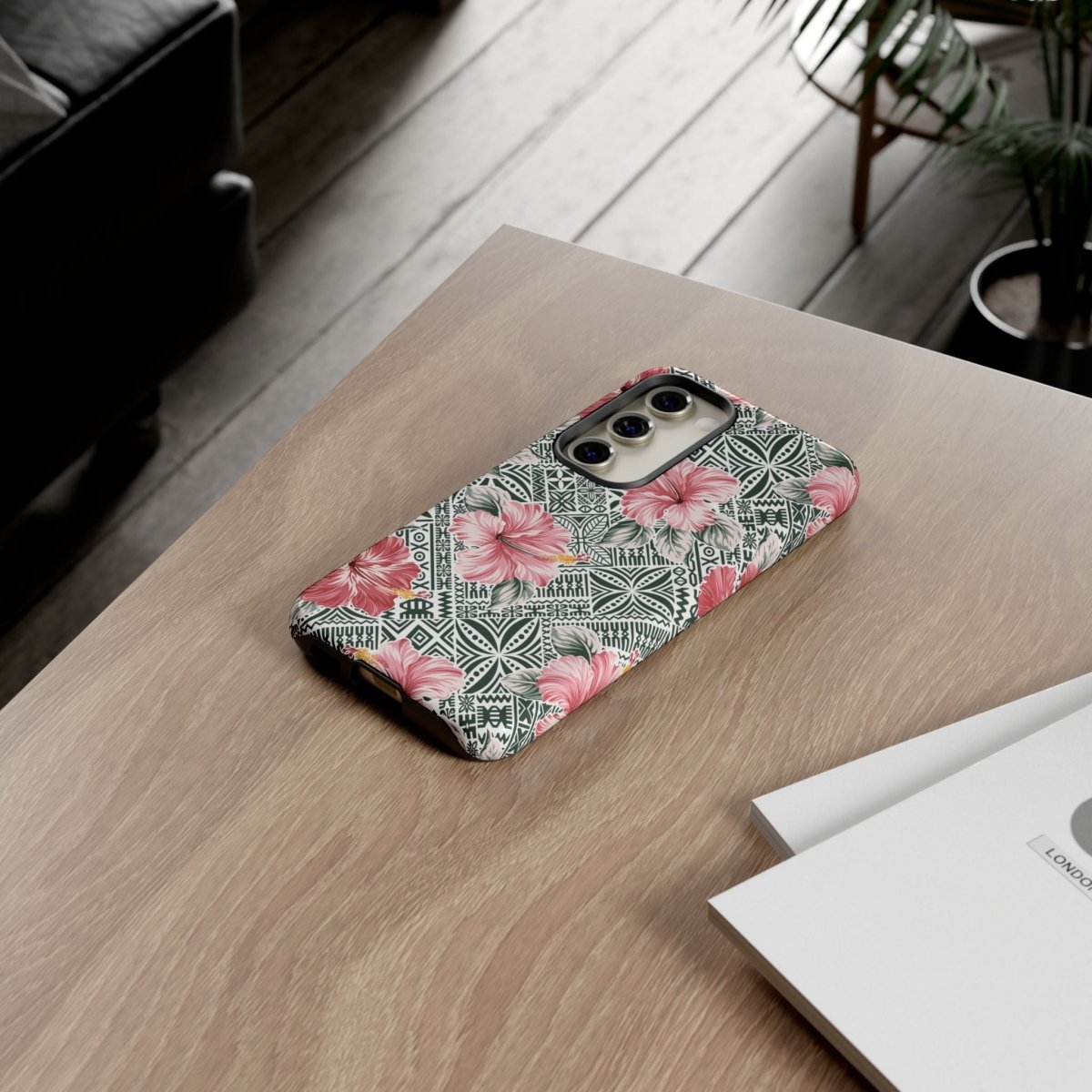 Printify iPhone tough phone case with Solosolo Blooms design, featuring vibrant floral artwork on durable protective cover.