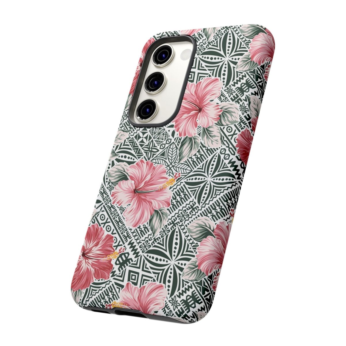 Durable iPhone tough phone case by Printify featuring Solosolo Blooms design, suitable for AU, NZ, and US models.