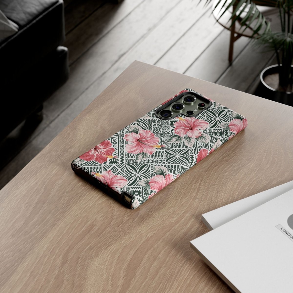 iPhone tough phone case with Solosolo Blooms design by Printify, featuring vibrant floral artwork for iPhone models.