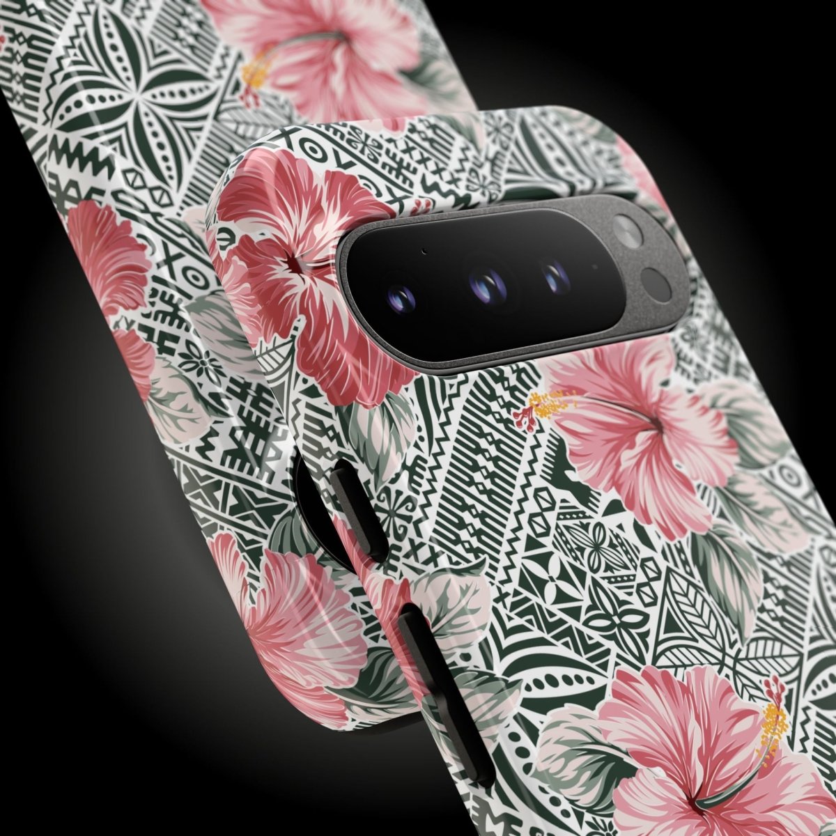 Printify iPhone tough phone case with Solosolo Blooms design, featuring vibrant floral artwork for iPhone protection.